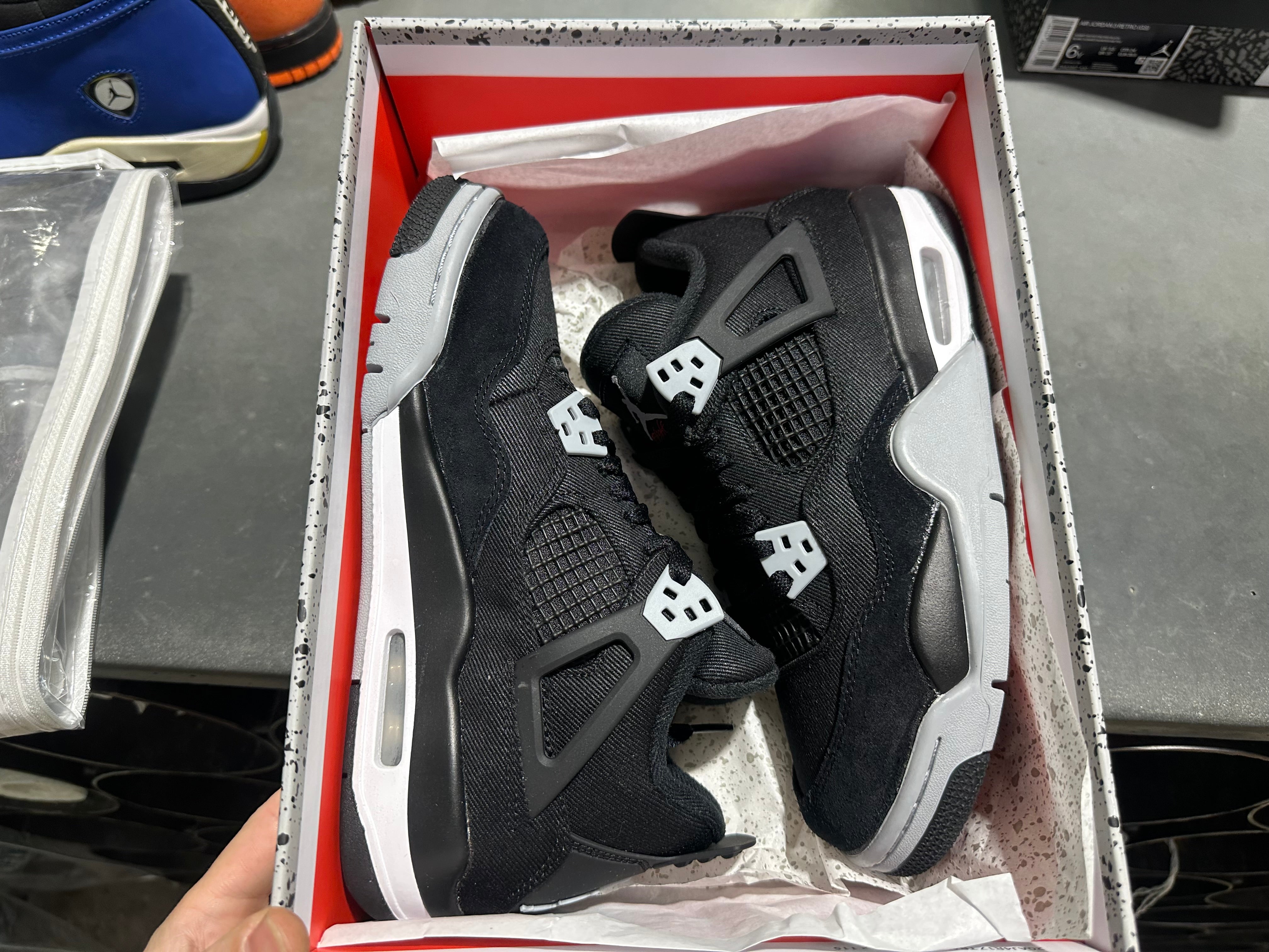 Air Jordan 4 Retro (GS) -  Black Canvas Size 6Y