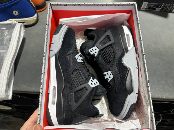 Air Jordan 4 Retro (GS) -  Black Canvas Size 6Y