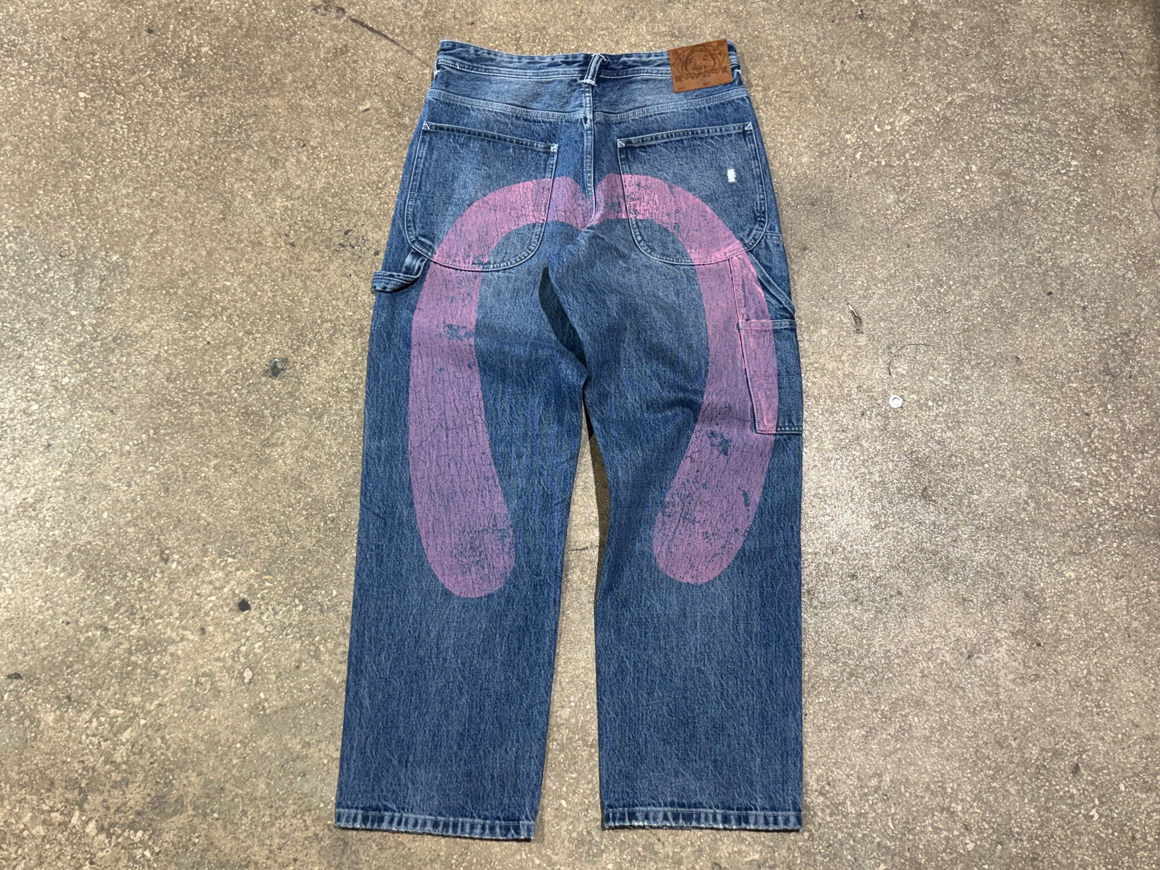 NEW Evisu Carpenter Denim Jeans - Indigo Size Medium