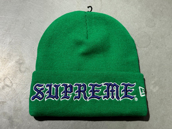 NEW Supreme x New Era Old English Beanie - Green