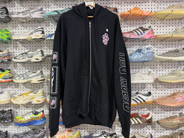 NEW Chrome Hearts JJS Deadly Doll Zip Up Hoodie - Black Size XXL