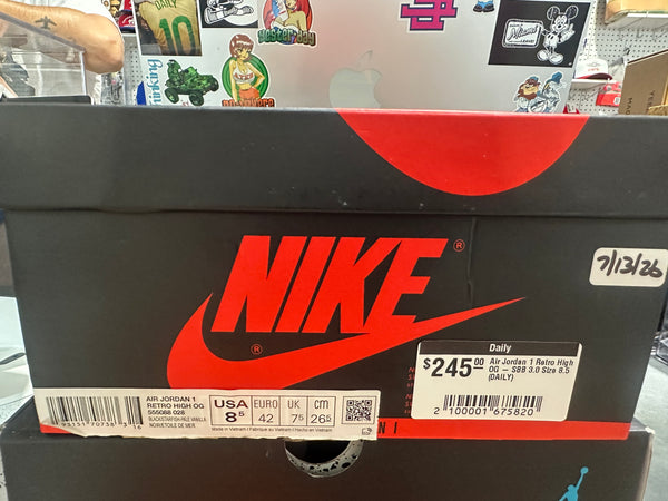 Air Jordan 1 Retro High OG - SBB 3.0 Size 8.5