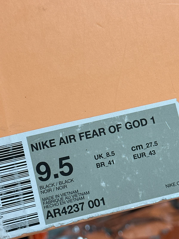 Nike Air Fear of God 1 - Black Size 9.5