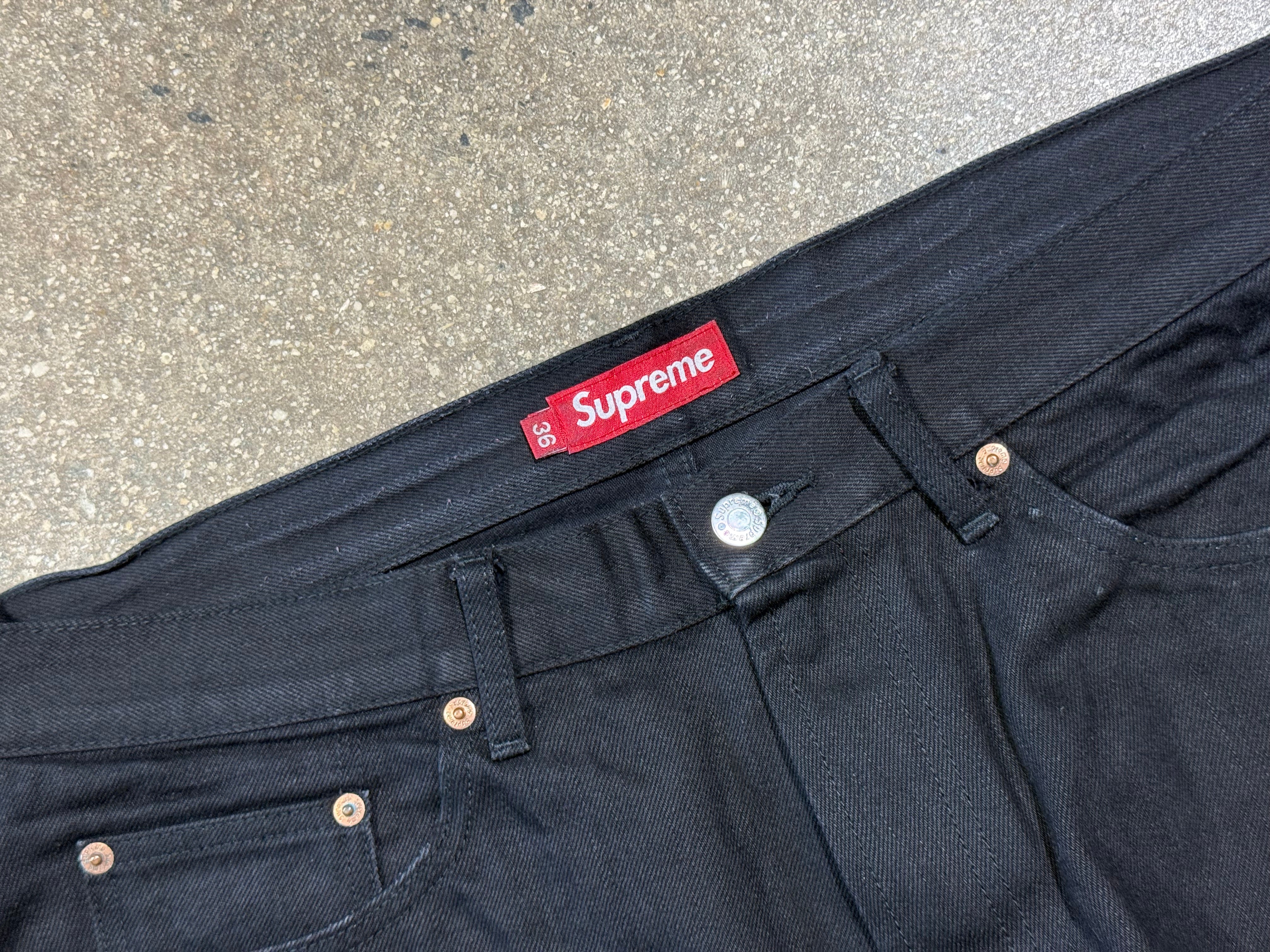 USED Supreme Selvedge Denim - Black Size 36