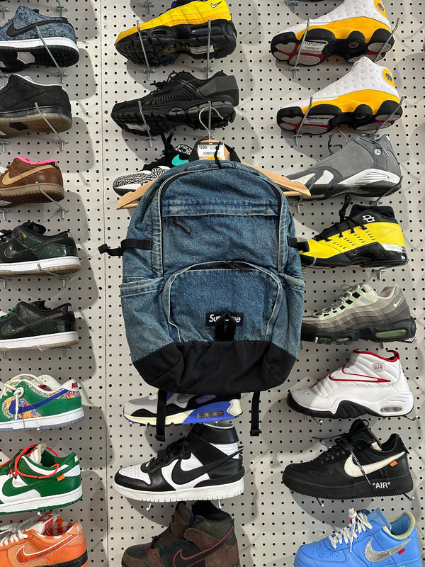 NEW Supreme Denim Backpack Book Bag - Indigo