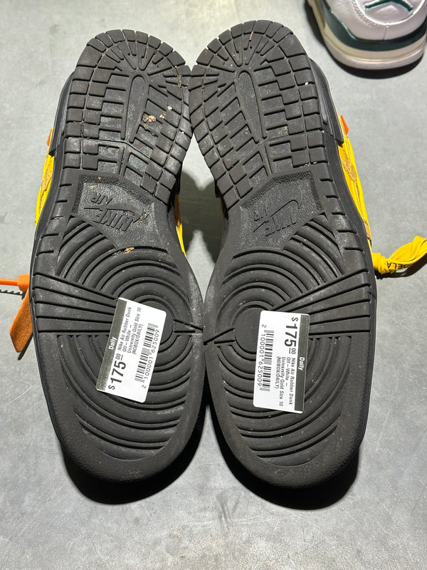 Nike Air Rubber Dunk Off-White - University Gold Size 10