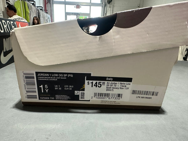 Air Jordan 1 Retro Low OG SP TD - Travis Scott Canary Size 1.5Y (DAILY)