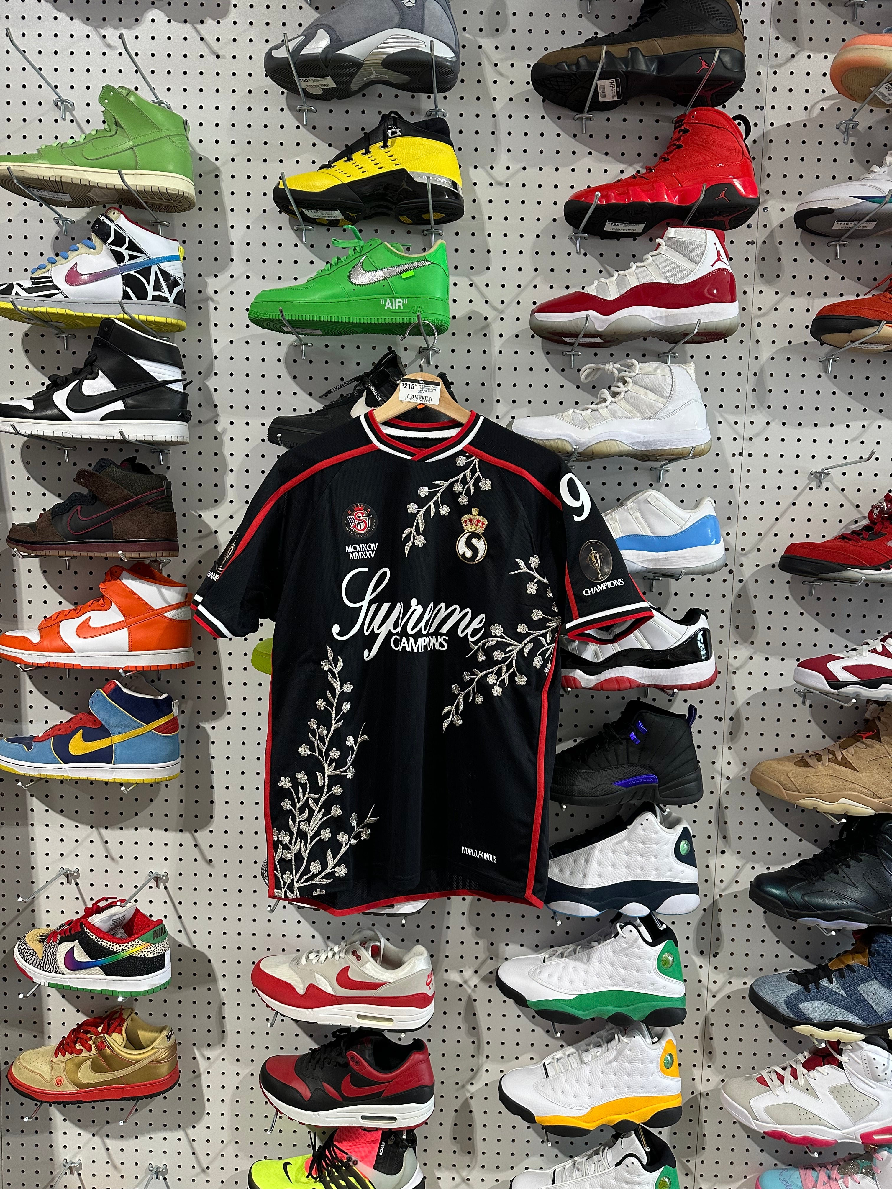 NEW Supreme FW25 Floral Soccer Jersey - Black Size Small