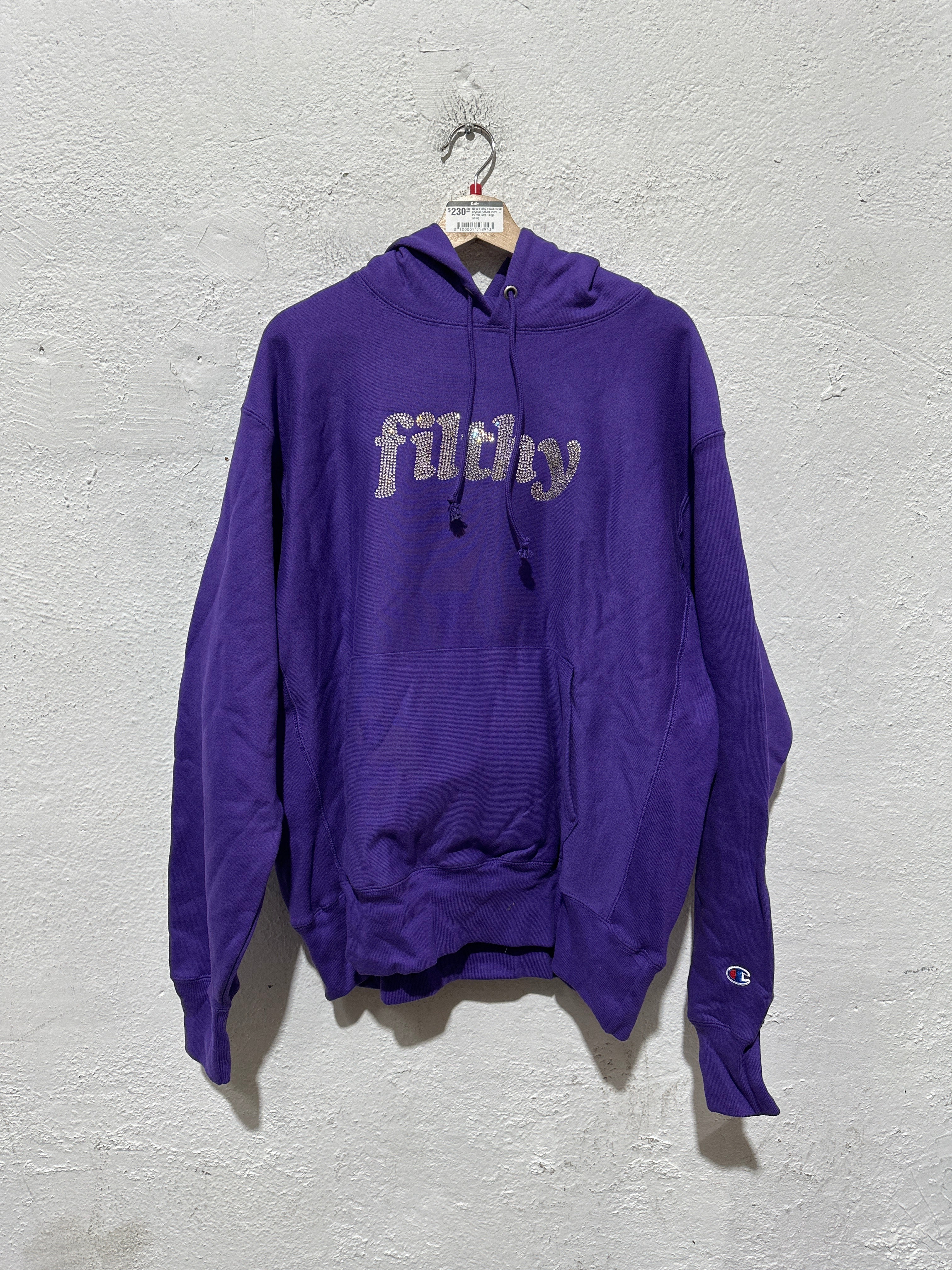 NEW Filthy x Swarovski Crystal Hoodie 2021 - Purple Size Large