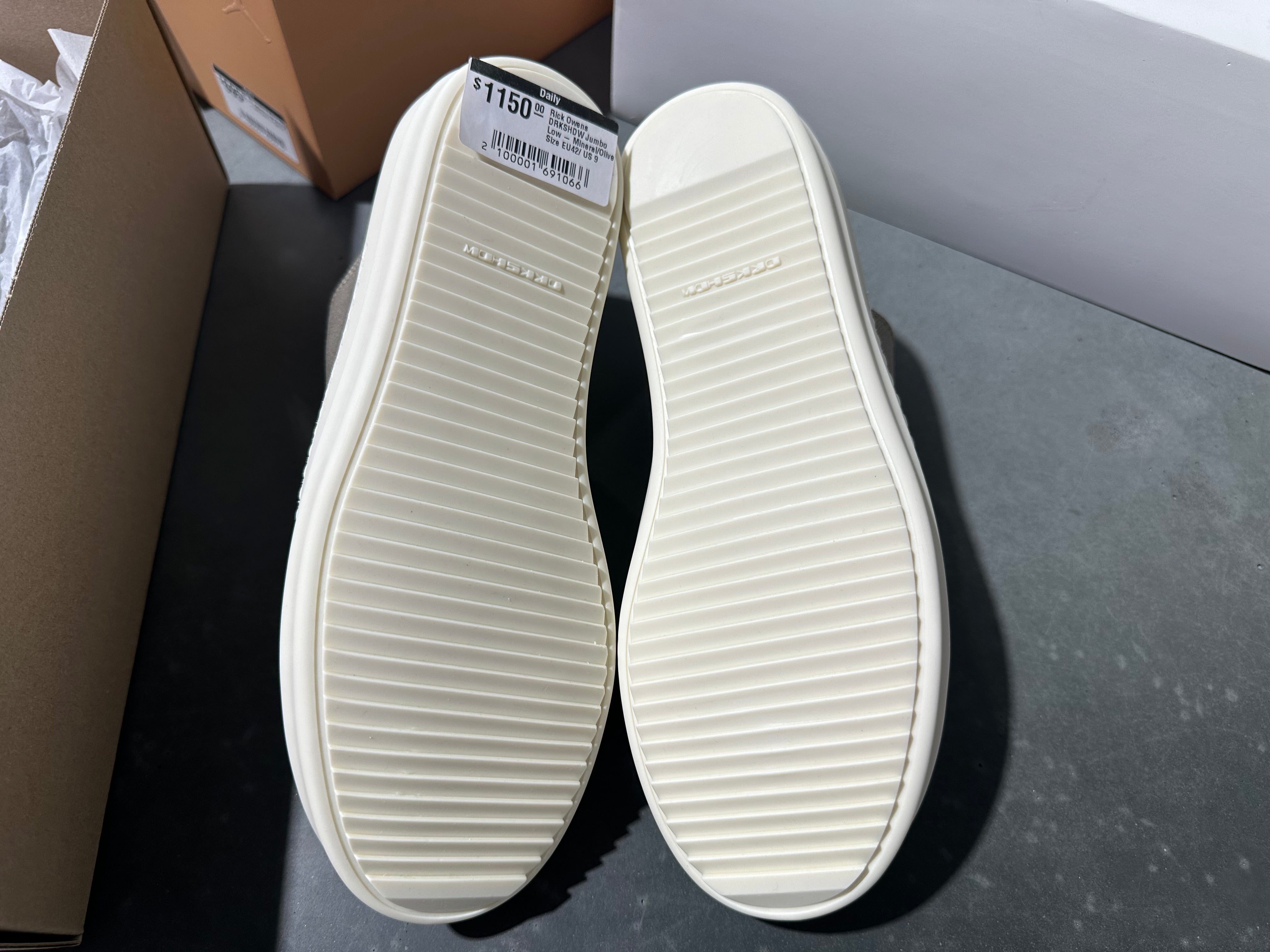 Rick Owens DRKSHDW Jumbo Low - Mineral/Olive Size EU45/ US 12