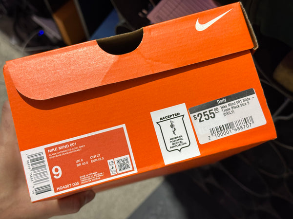 Nike Mind 001 Slide - Triple Black Size 9