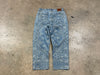 USED Supreme SS25 Bandana Jacquard Baggy Denim Jeans - Blue Size 32