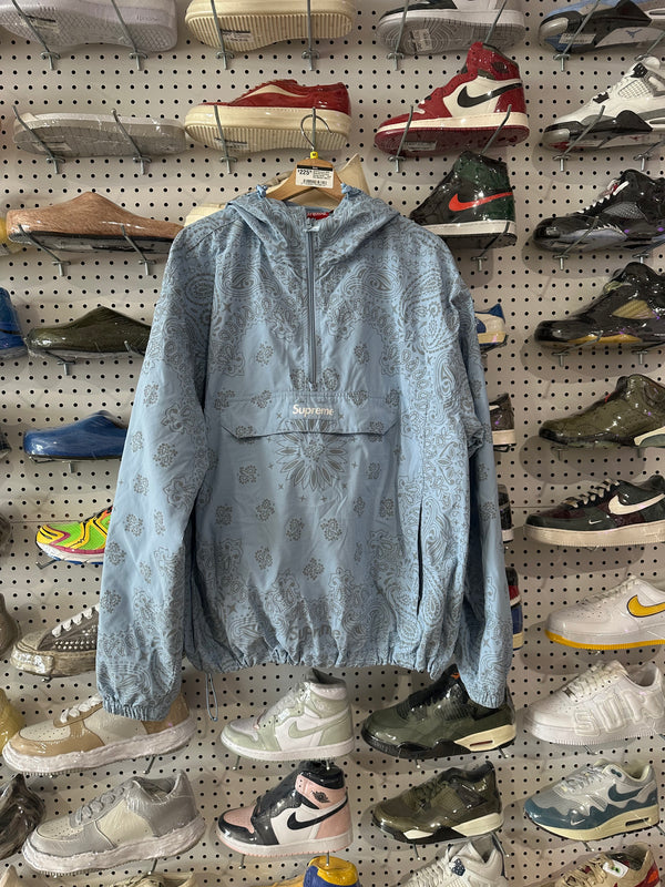 NEW Supreme SS26 Reflective Bandana Anorak Jacket - Blue Size Medium