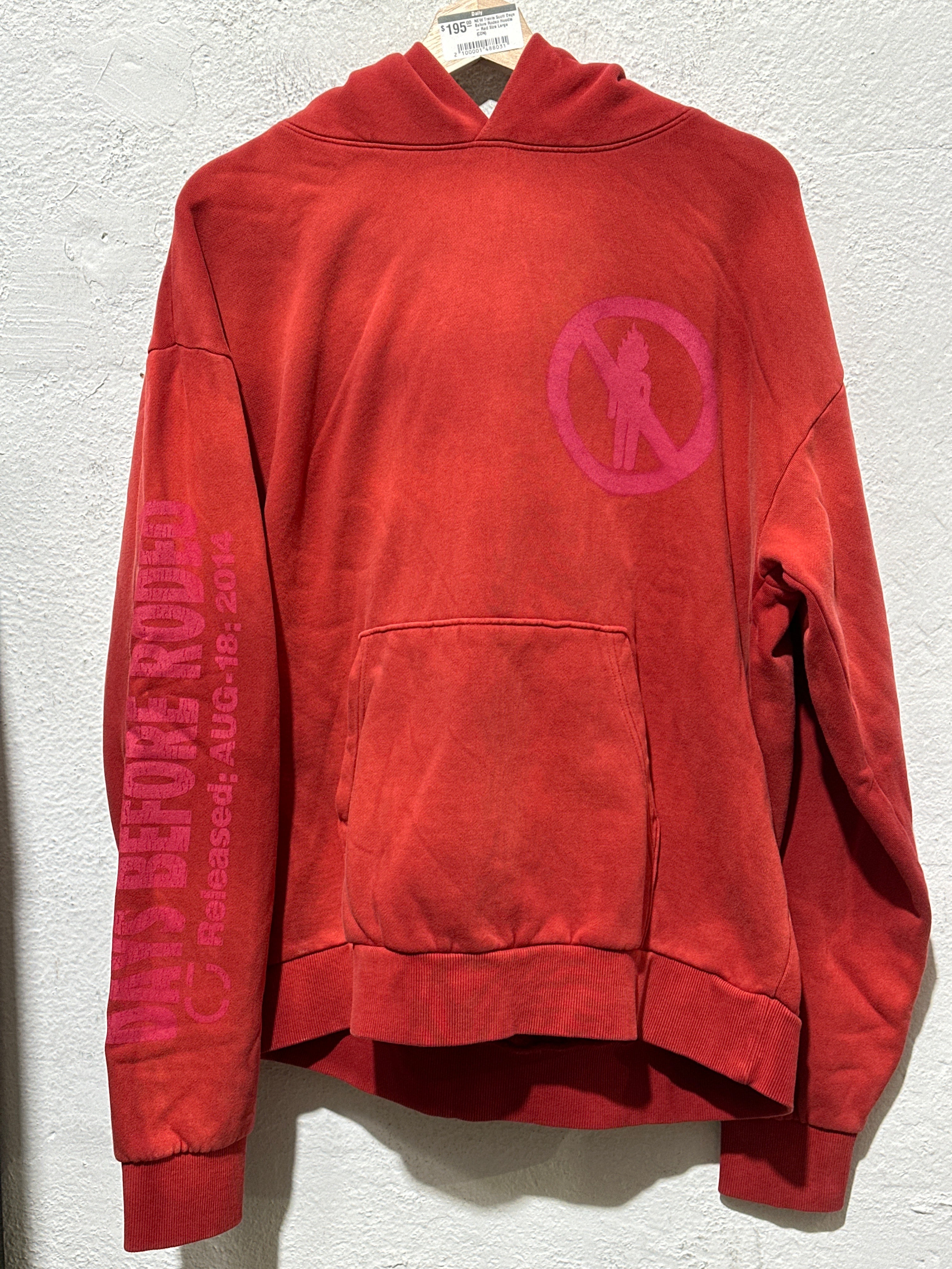 NEW Travis Scott Days Before Rodeo Hoodie - Red Size Large