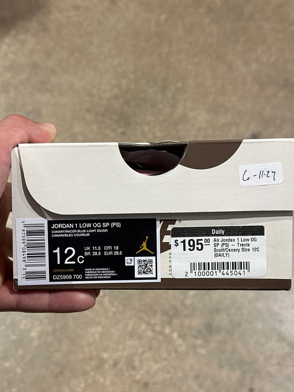 Air Jordan 1 Low OG SP (PS) - Travis Scott/Canary