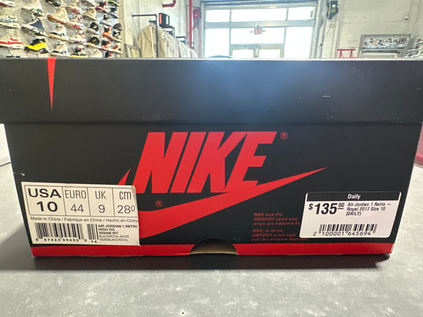 Air Jordan 1 Retro - Royal 2017 Size 10