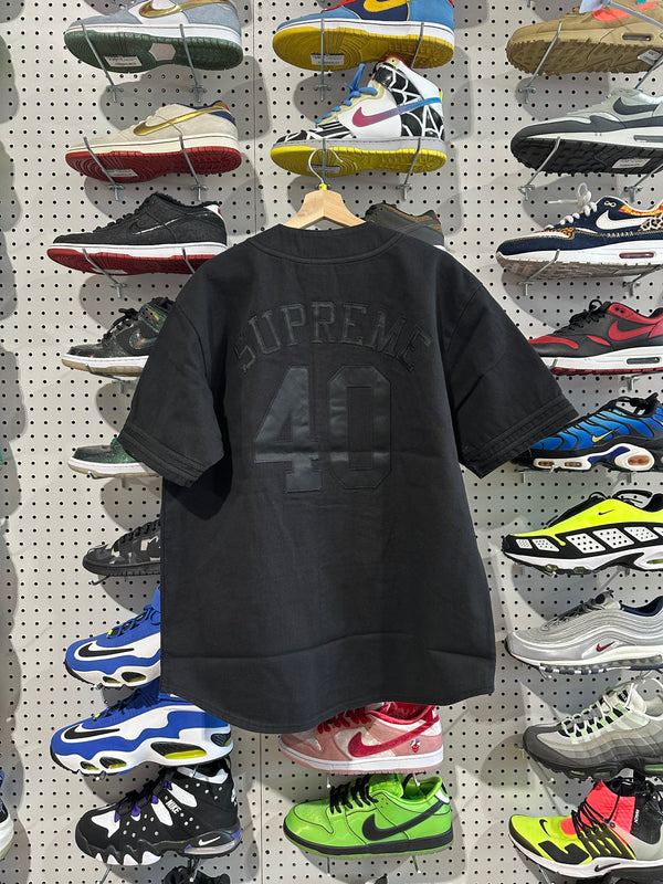 NEW Supreme 40 Acres Twill Baseball Jersey - Black Size Medium