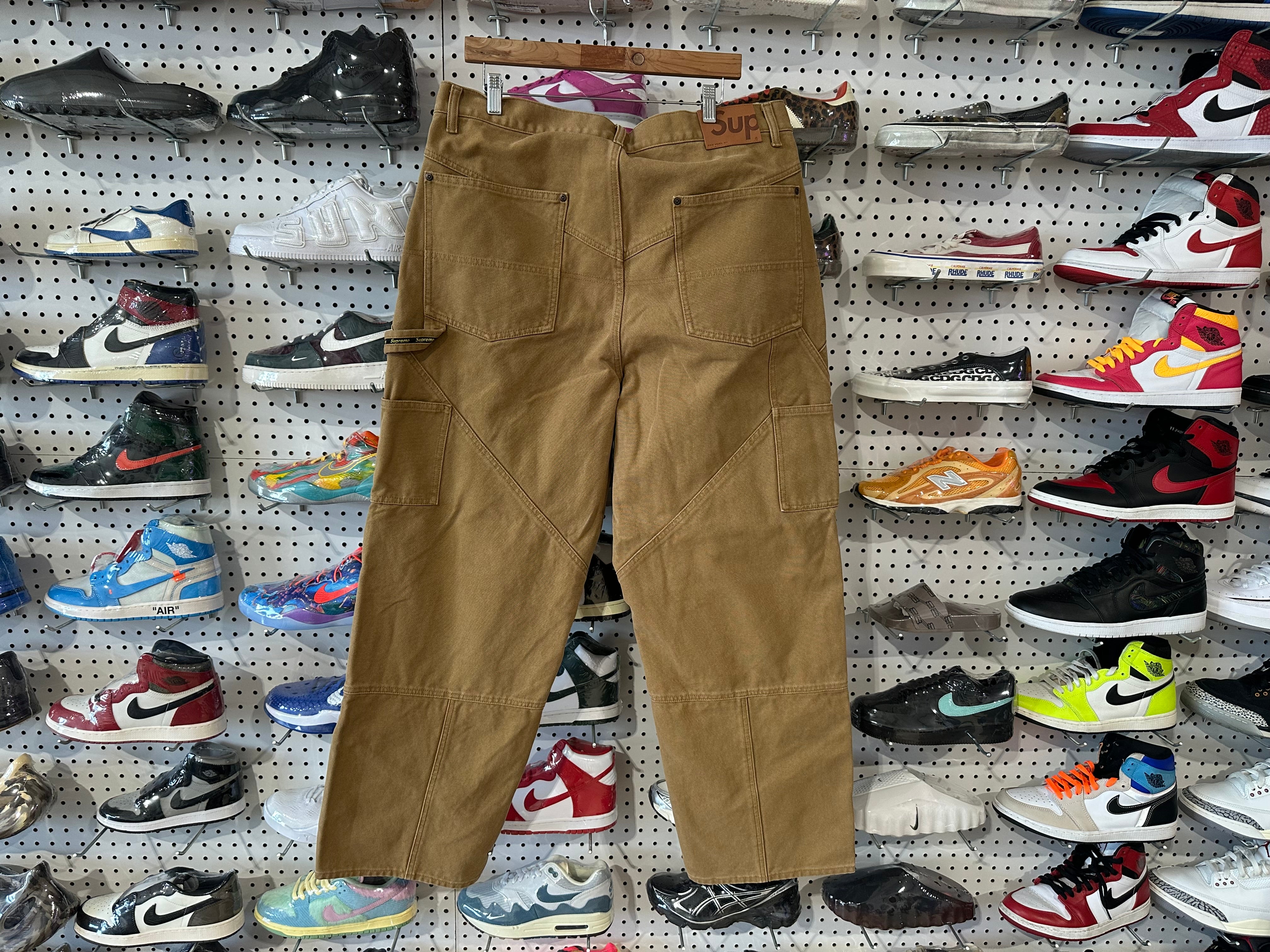 NEW Supreme Contrast Stitch Double Knee Painter Pants - Tan Size 36