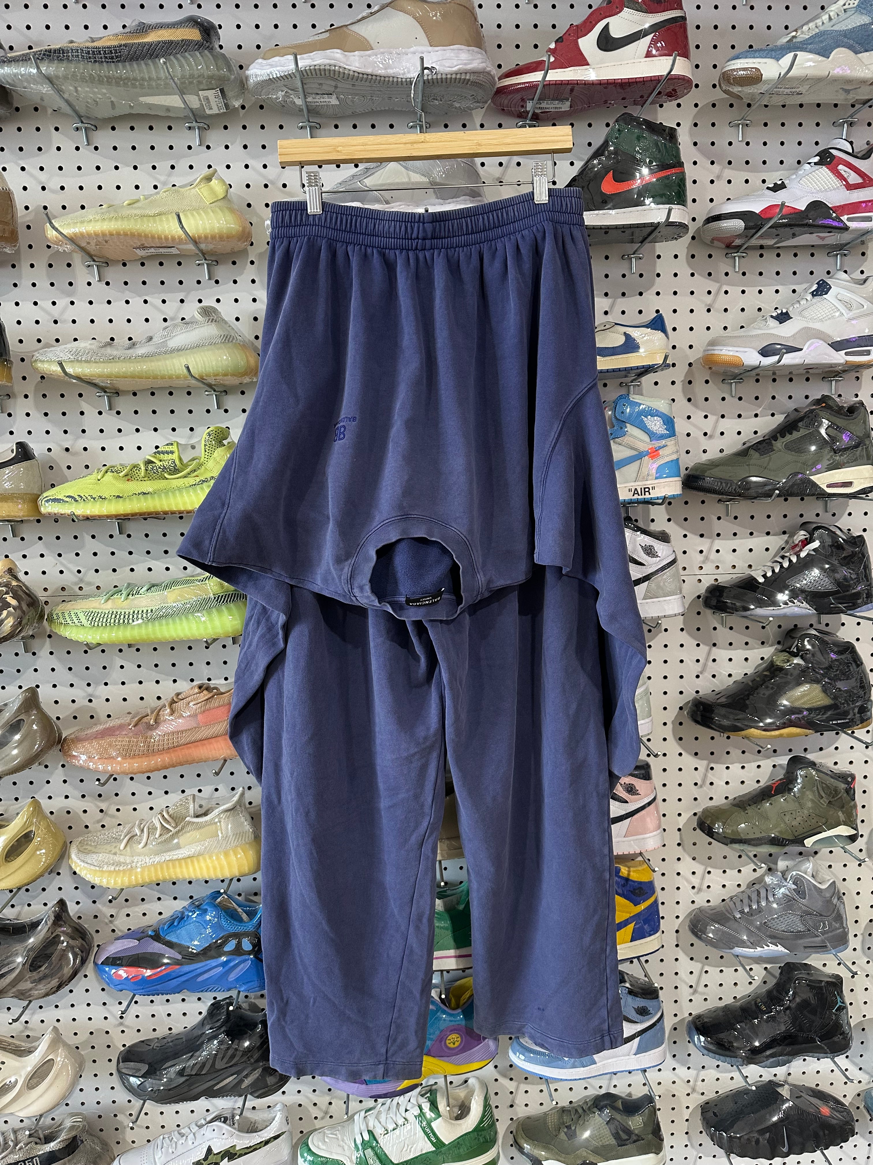 USED Balenciaga Sweater Sweatpants - Blue Size Medium
