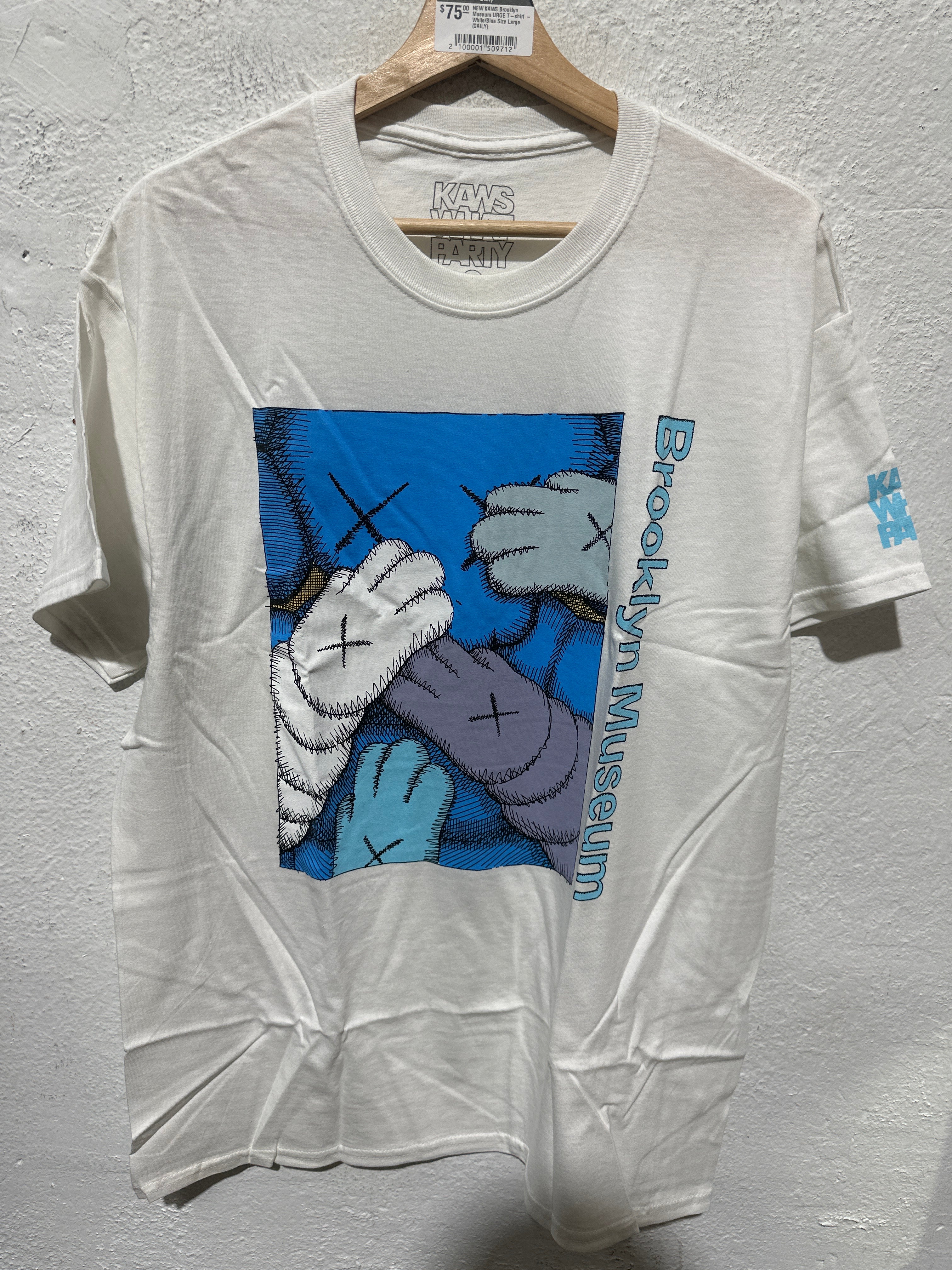 NEW KAWS Brooklyn Museum URGE T-shirt - White/Blue