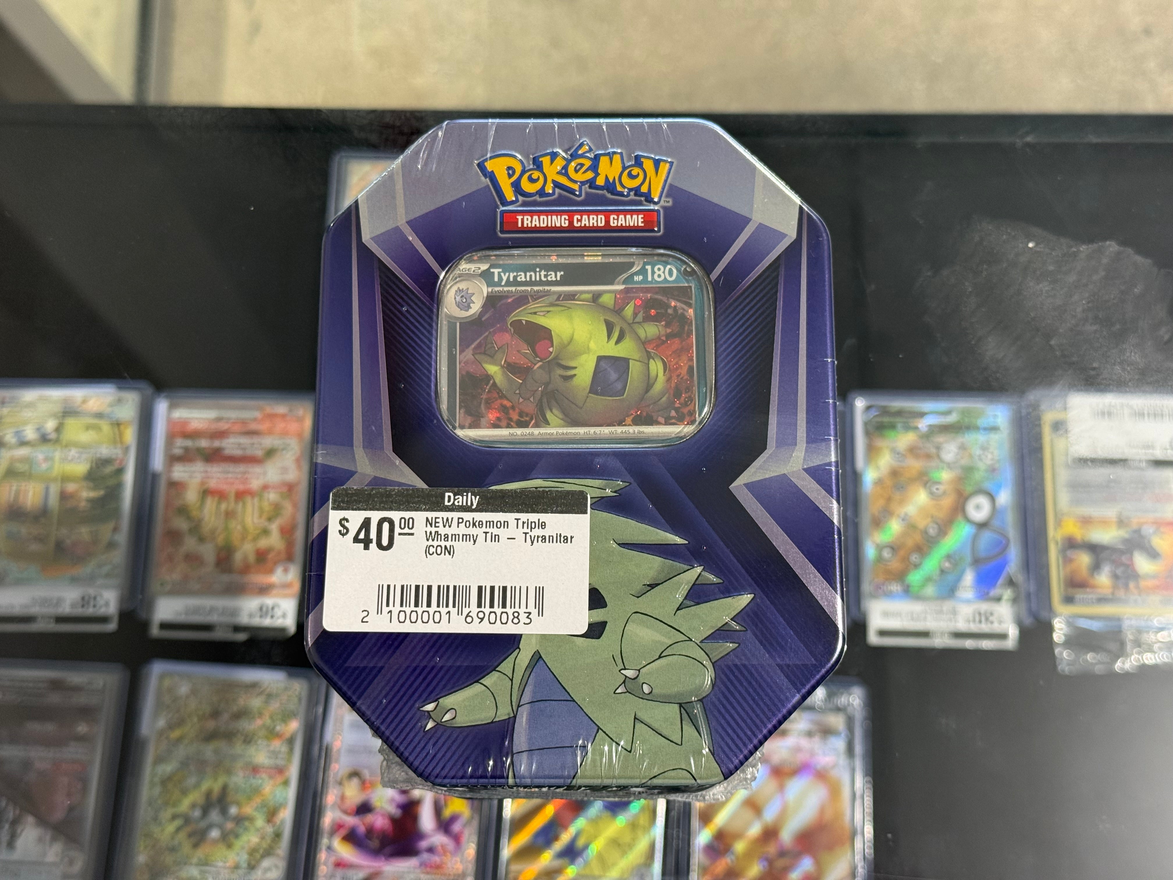 NEW Pokemon Triple Whammy Tin - Tyranitar