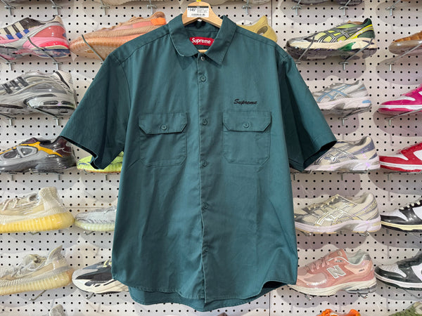 NEW Supreme Rhinestone Pin Up S/S Work Shirt - Green Size Medium