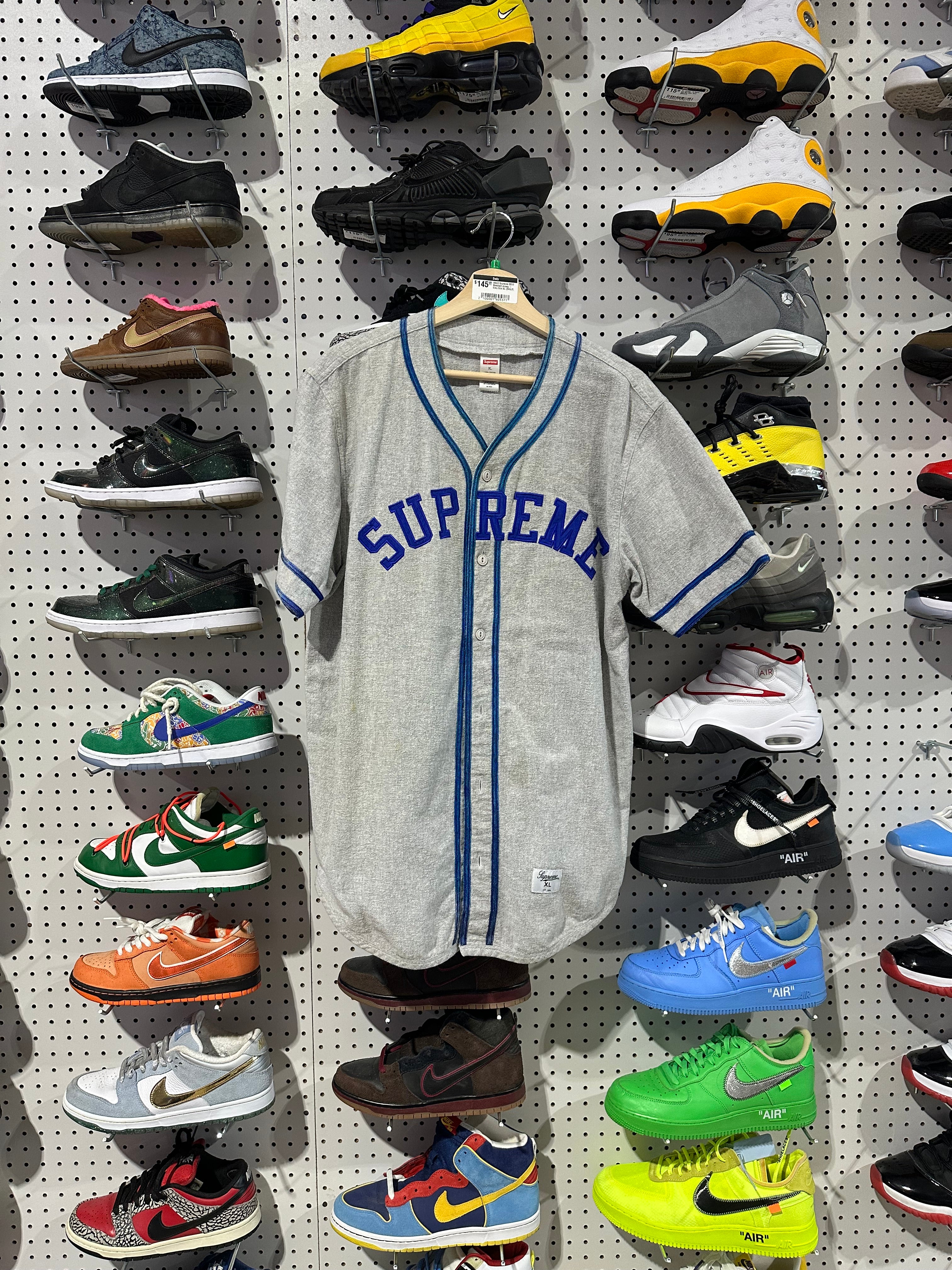USED Supreme SS10 Baseball Jersey - Grey Size XL