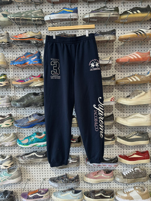 NEW Supreme La Martina Sweatpants - Navy Size Small