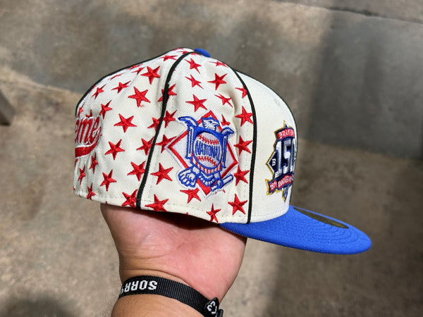 NEW Supreme x Mitchell & Ness Atlanta Braves Fitted Hat - Blue Size 7 1/2