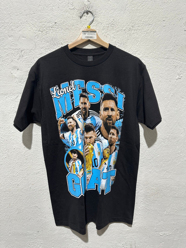 NEW Bootleg Lionel Messi GOAT Argentina Tee - Black Size XL