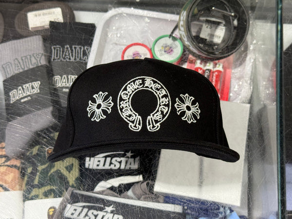 NEW Chrome Hearts Cross & Horseshoe Baseball Cap - Black