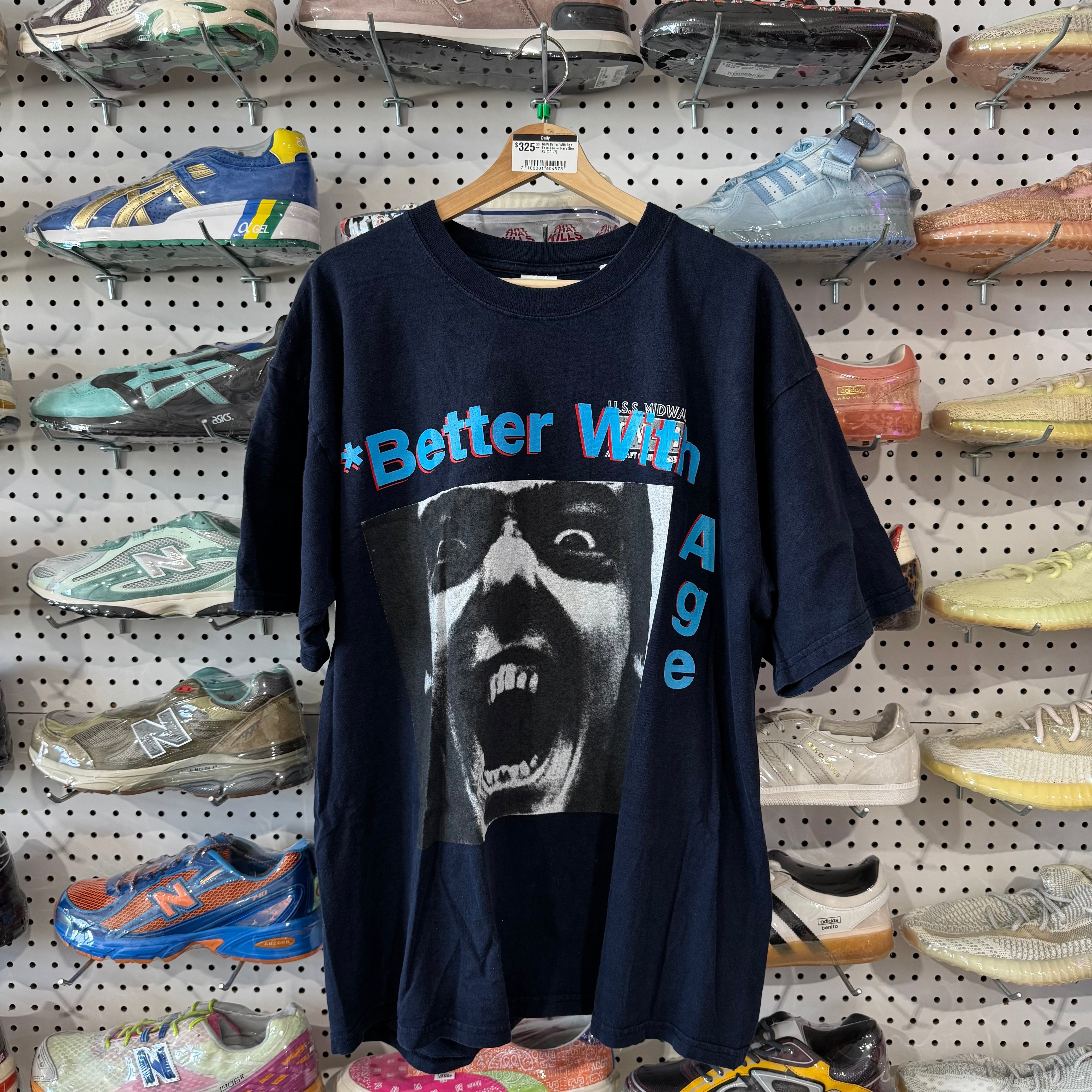 NEW Better With Age Fake Tee - Navy Size XL