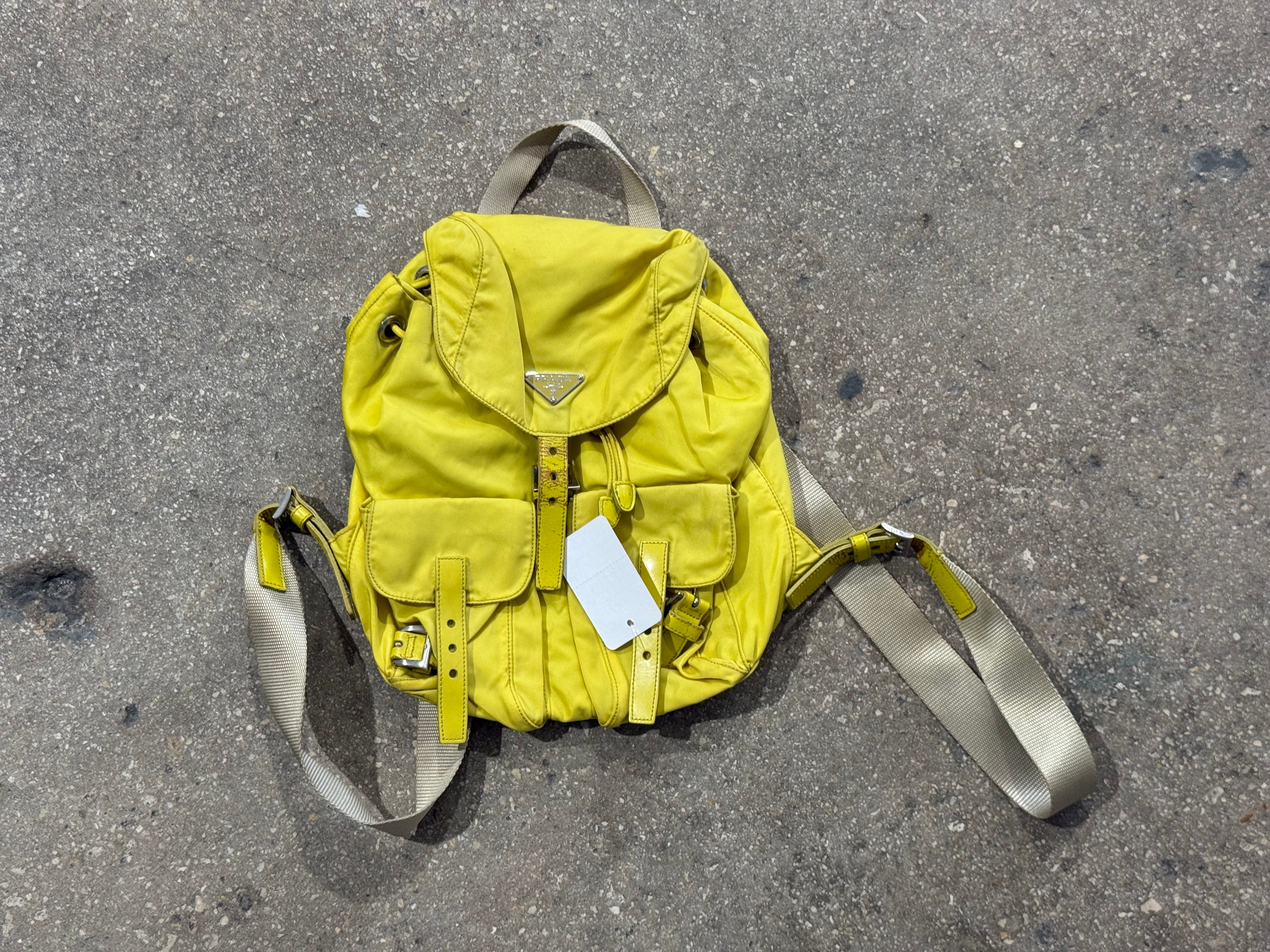 Vintage/Preloved Prada Nylon Backpack - Yellow