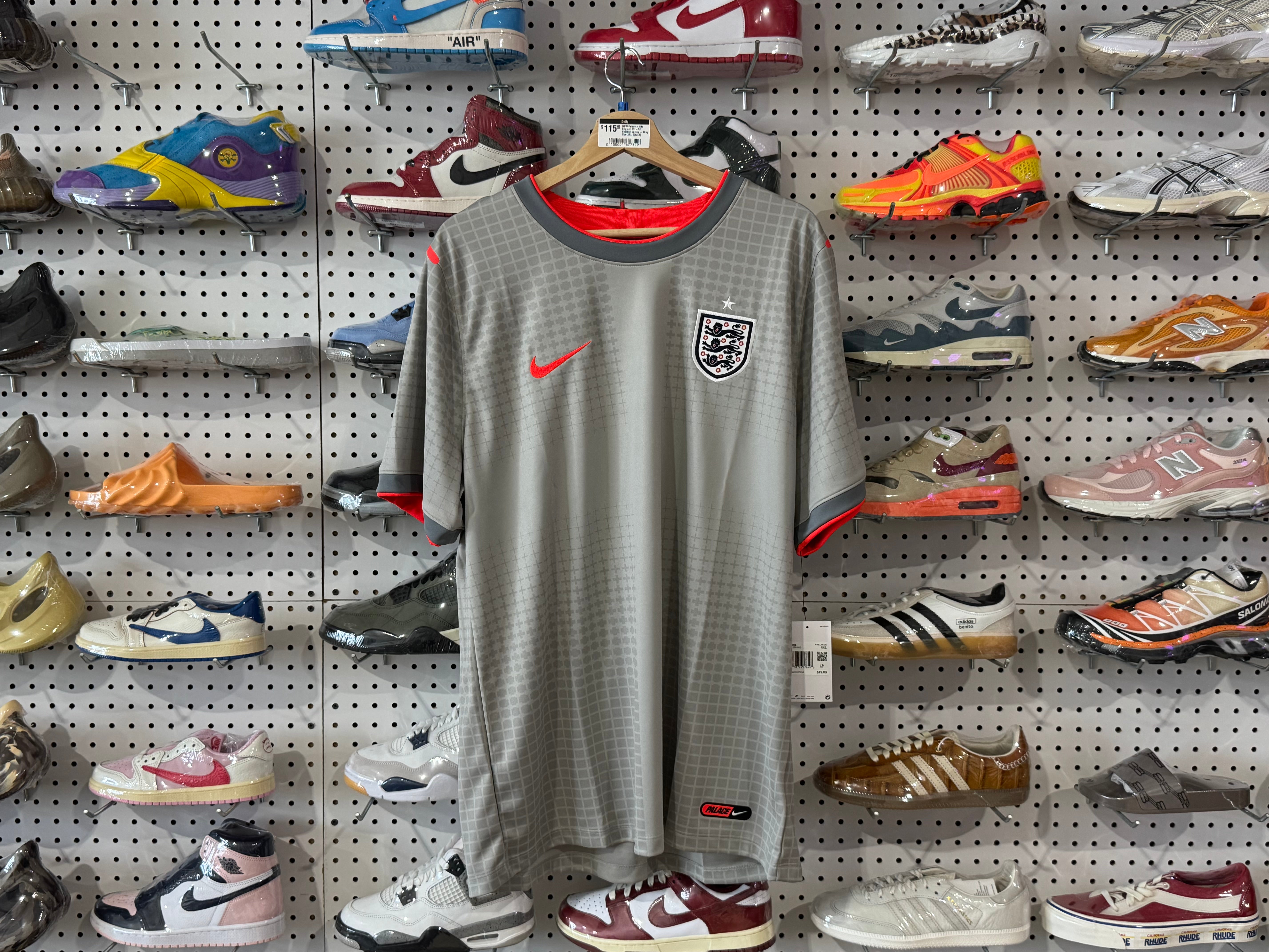 NEW Palace x Nike England Dri-FIT Football Jersey - Grey Size XXL