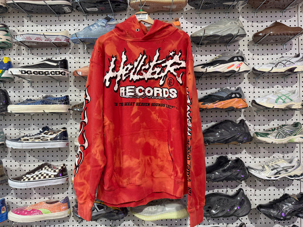 NEW Hellstar Records Lava Wash Hoodie - Red Size XL