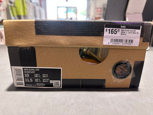 Nike Dunk Low Off White - Lot 5 Size 10