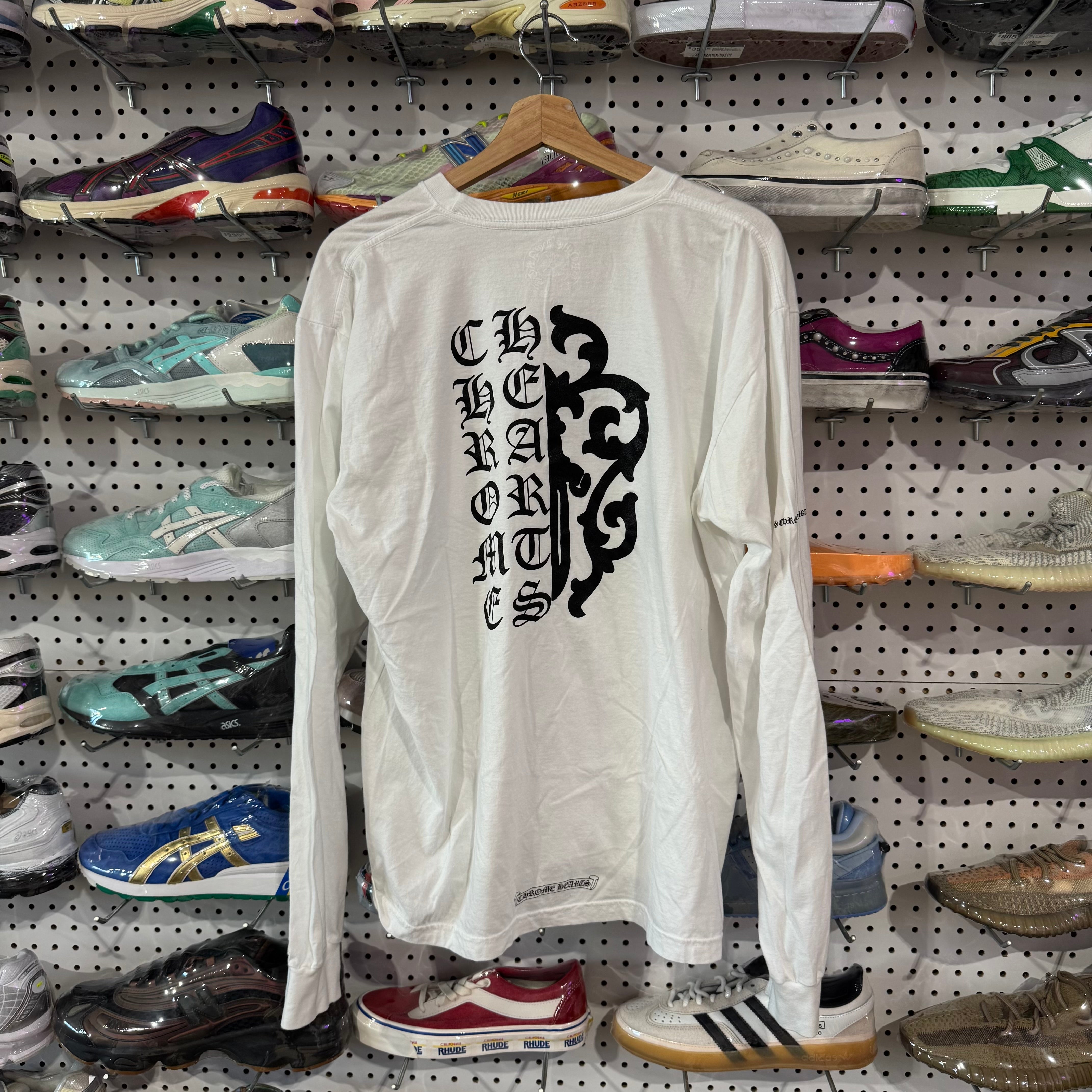 USED Chrome Hearts Vine Dagger L/S Tee - White Size XL