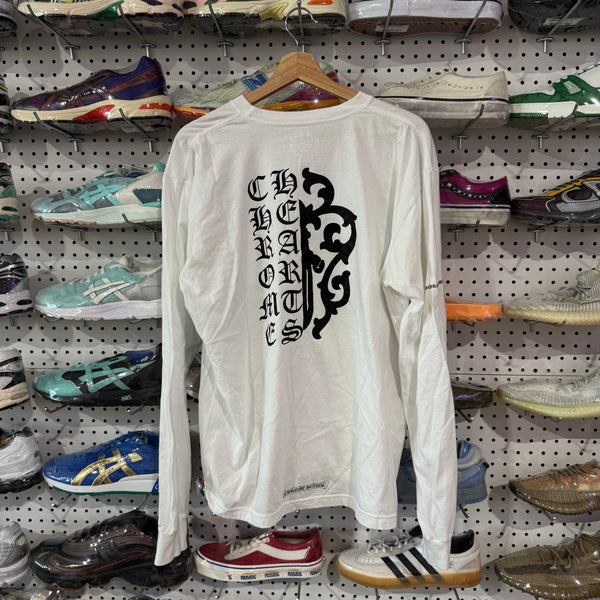 USED Chrome Hearts Vine Dagger L/S Tee - White Size XL