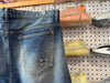 USED Supreme SS25 Distressed Loose Fit Selvedge Denim - Washed Indigo Size 34
