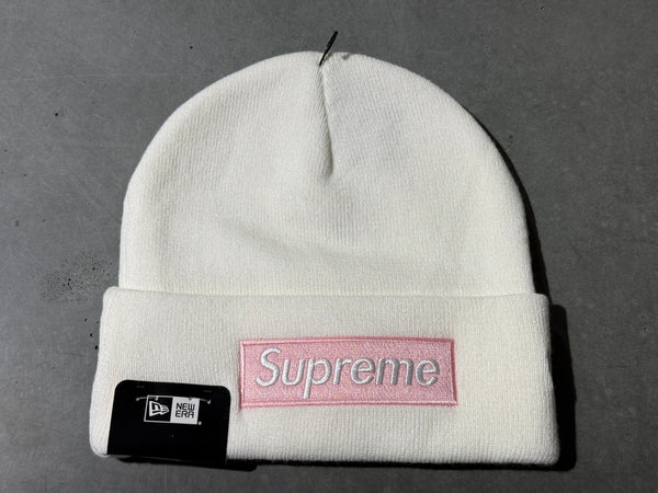 EW Supreme FW25 Box Logo Beanie - White
