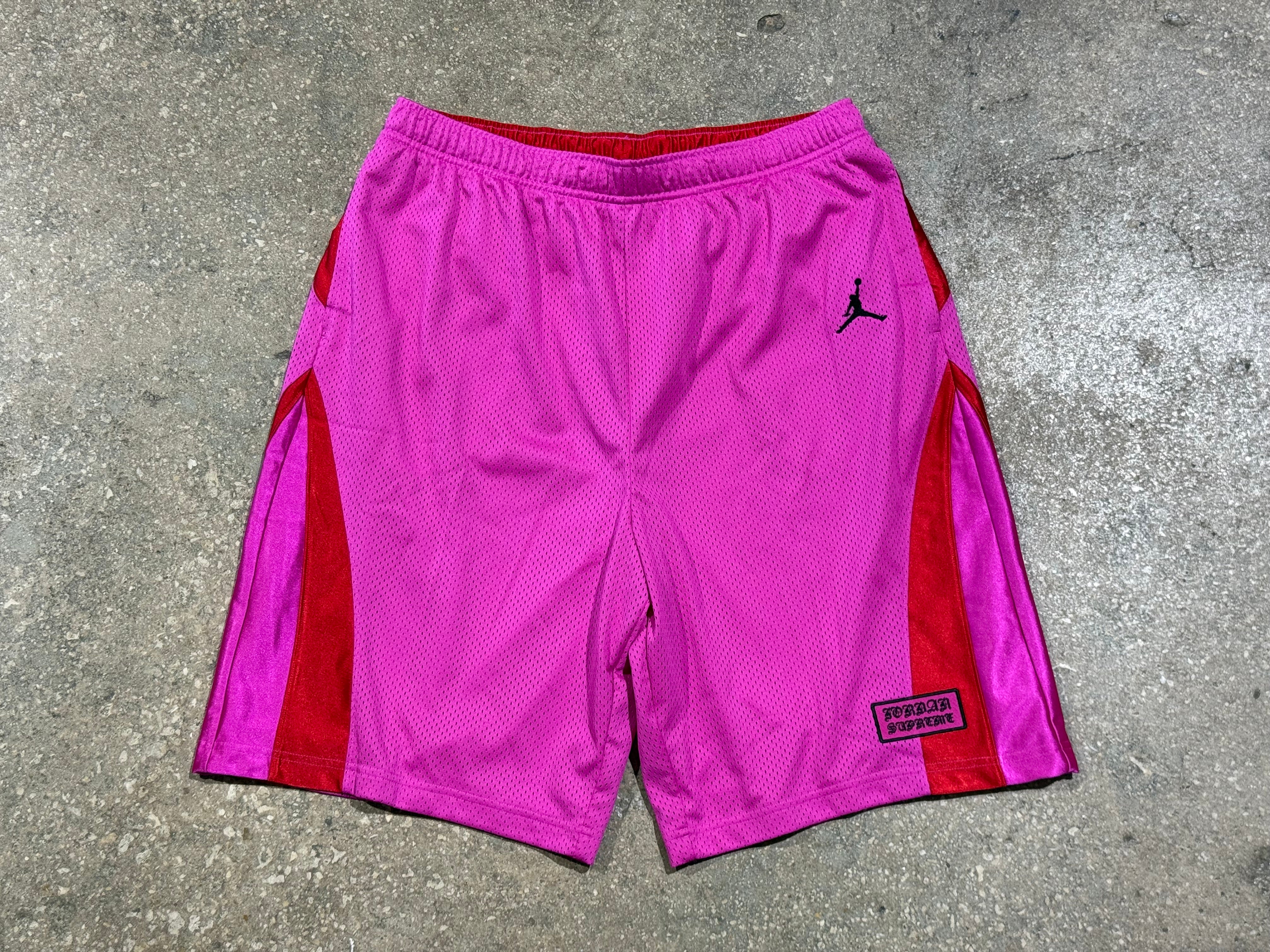 NEW Supreme x Jordan Mesh Shorts - Pink Size Large
