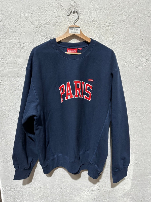 NEW Supreme Paris Shop Small Box Crewneck - Navy Size Large