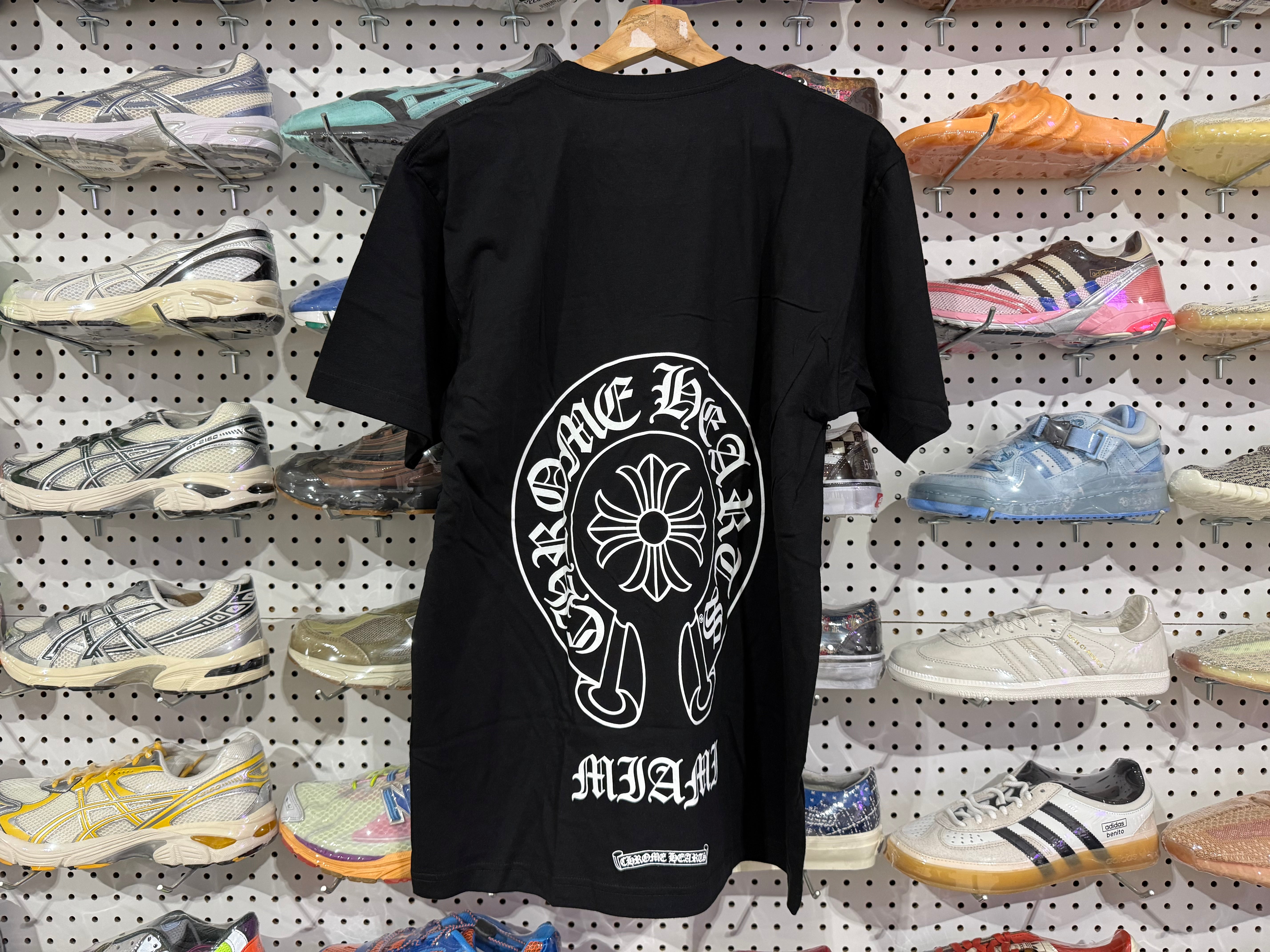 NEW Chrome Hearts Horse Shoe Miami Pocket Tee - Black Size Large