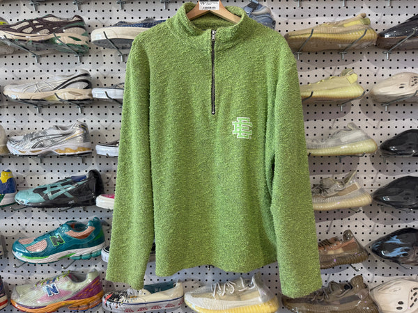 USED Eric Emanuel Terry Half Zip Top - Green Size XL