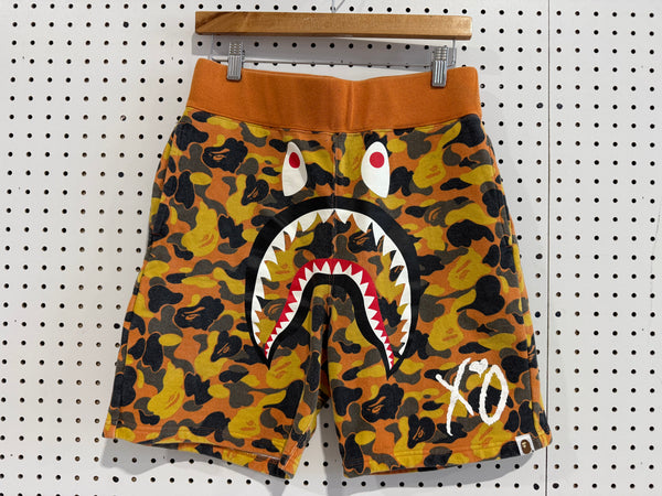 USED BAPE x XO Shark Sweat Shorts - Orange Size Medium
