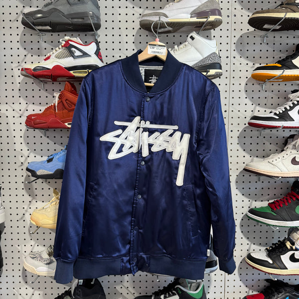 NEW 2015 Stussy Satin Bomber - Navy Size Small