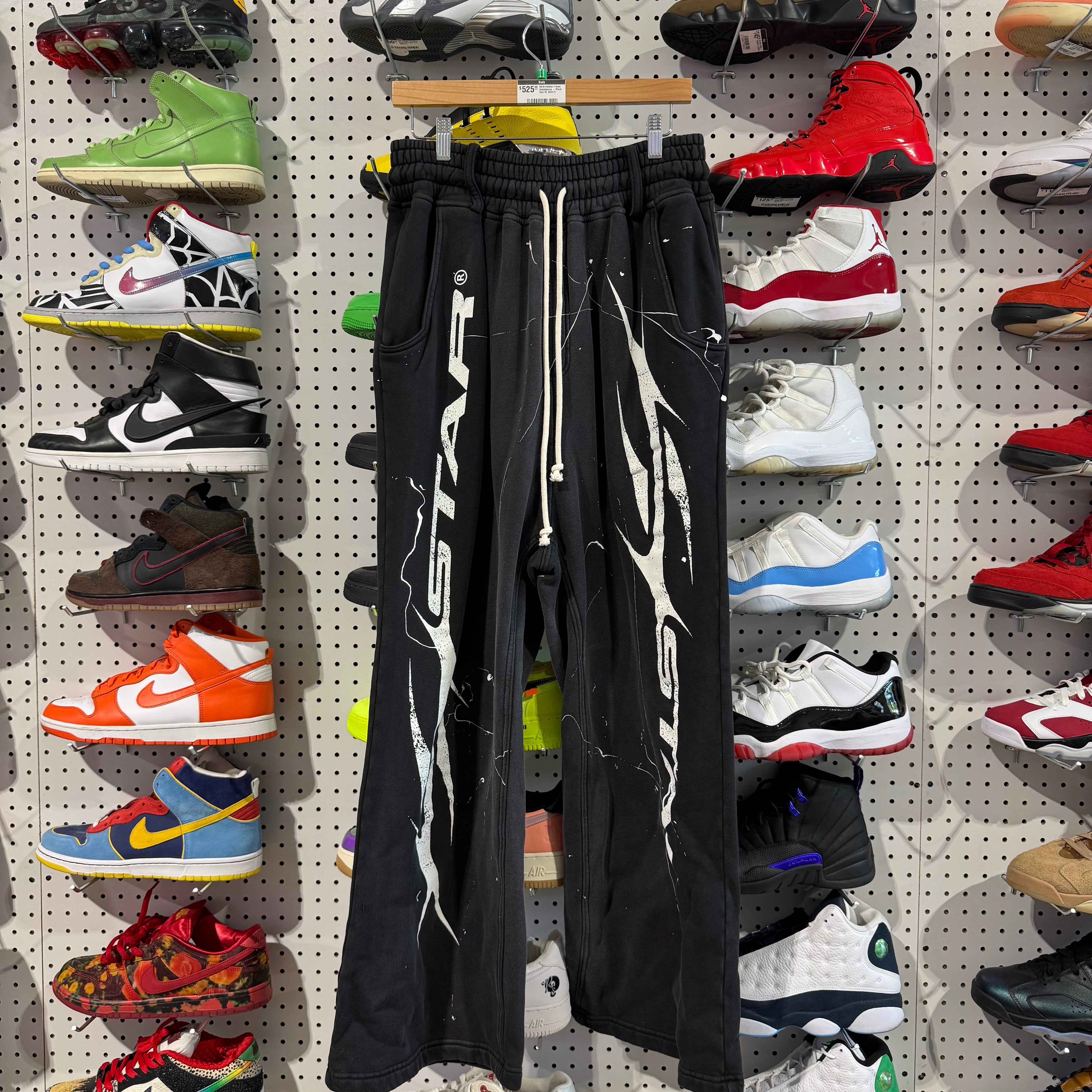 NEW Hellstar Flame Sweatpants - Black Size XL