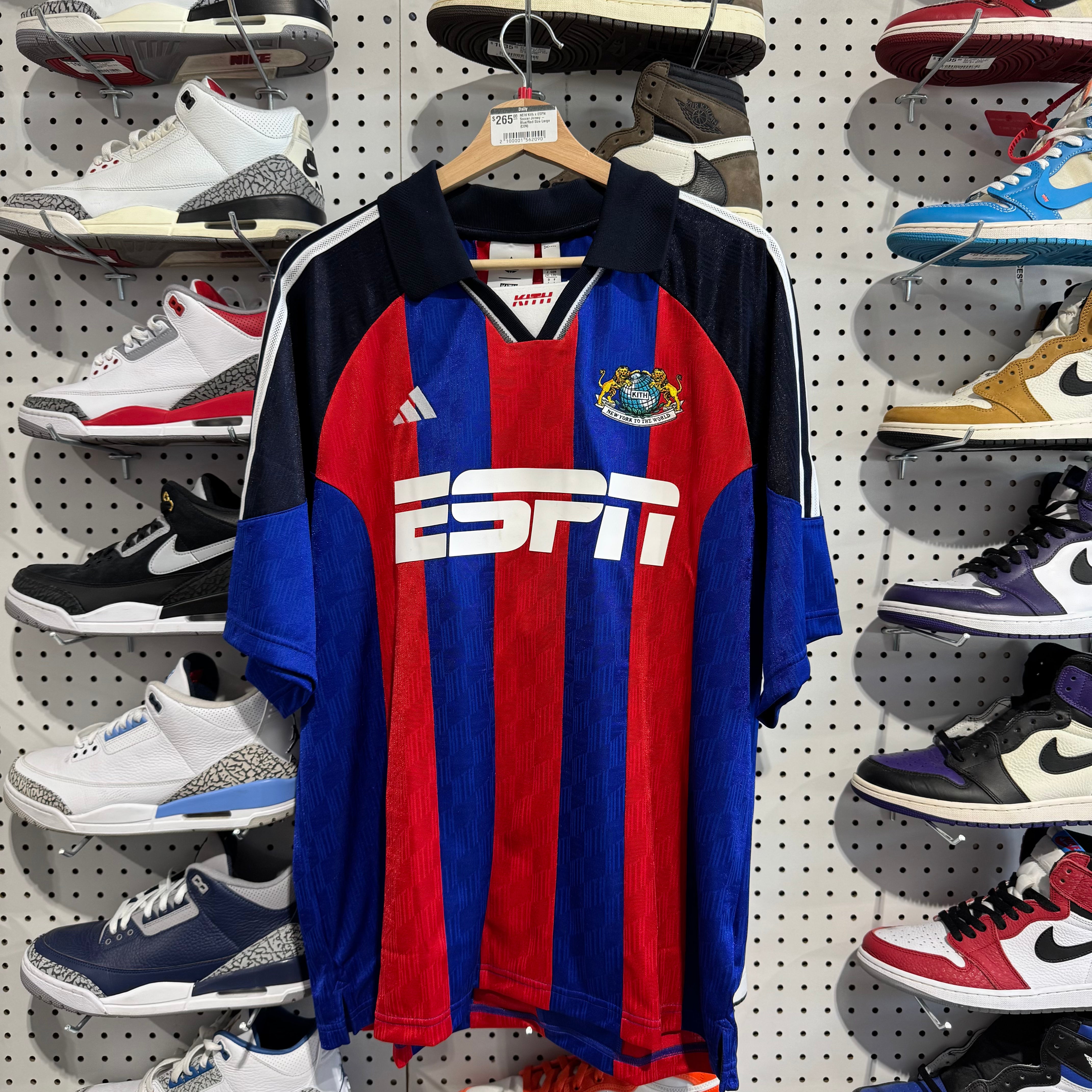 NEW Kith x ESPN Soccer Jersey - Blue/Red Size Large