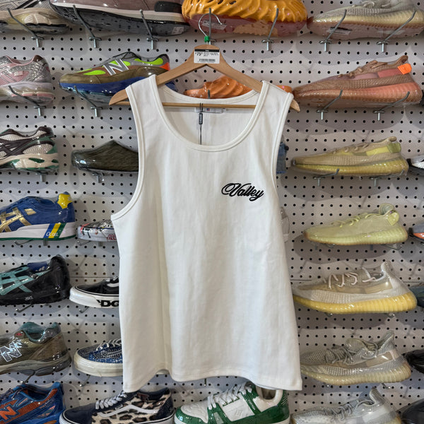 NEW Vale Luxury Ribbed Tank Top - White Size XL