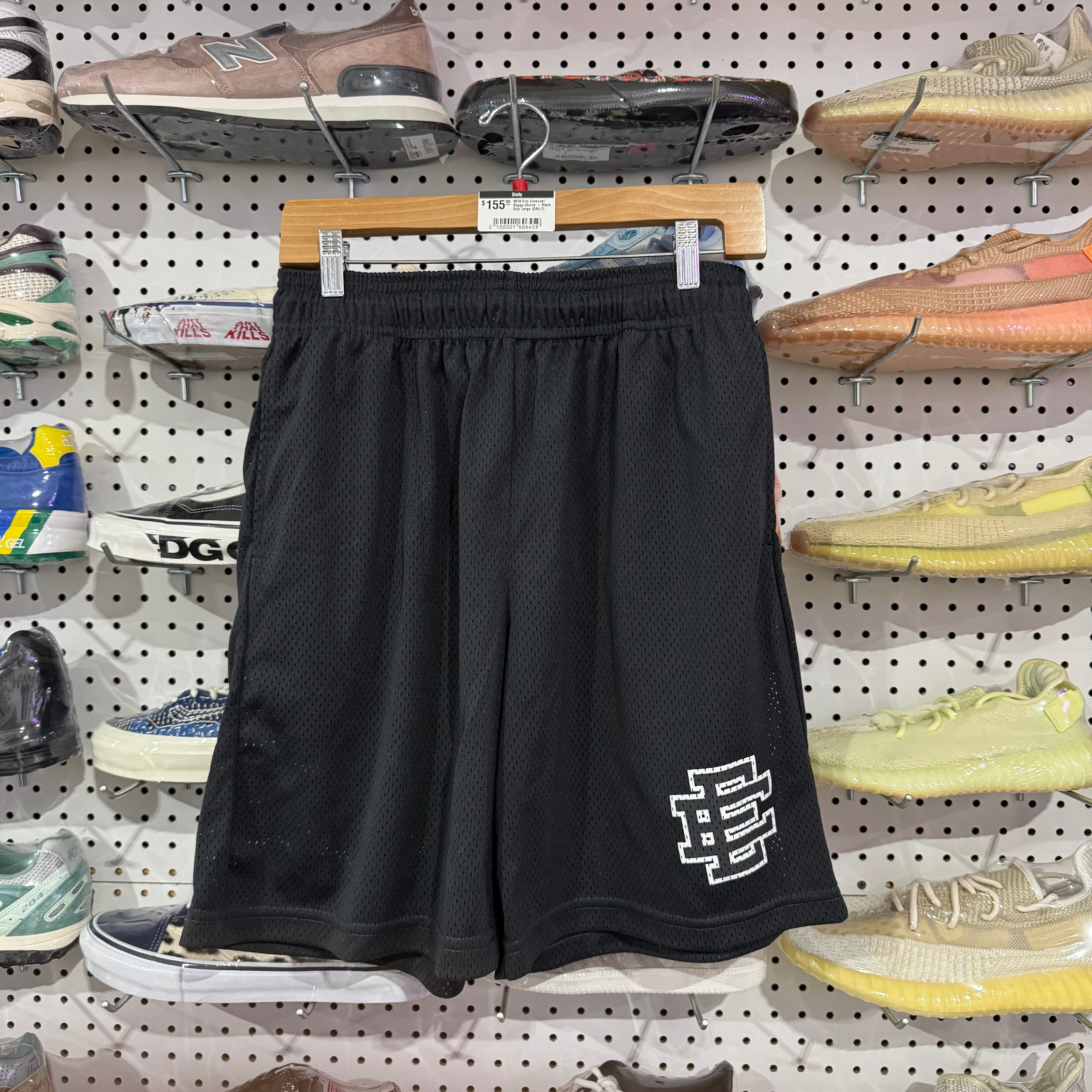 NEW Eric Emanuel Baggy Shorts - Black Size Large